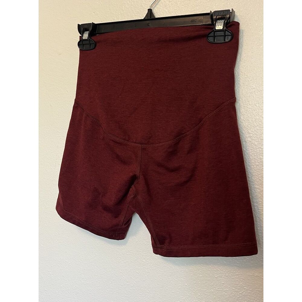 Old Navy CloudComfy Maternity Athletic Shorts Burgundy Stretch Comfort XS